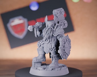 Dwarf King Warrior Miniature Fighter Mini Dungeons and Dragons Mini RPG Tabletop Miniature DnD Painting Pathfinder 5e DnD | DB