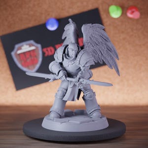 Winged Knight Miniature Angel Warrior Mini Dungeons and Dragons RPG Tabletop Miniature DnD Painting Pathfinder 5e DnD | AG