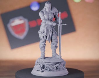 Customizable 3d Printed Resin Fighter Miniature, Collector Player Fighter Figurine, Display Paintable Resin Mini | DMS