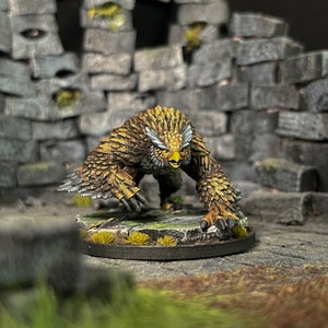 Druïde Owlbear geschilderd miniatuur Dungeons and Dragons DnD RPG Mini tabletop Pathfinder 5e Pathfinder Painter | Lizielim