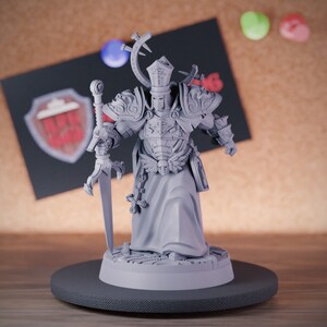 Paladin Bishop of the Damned Miniature Cultist Dungeons and Dragons Mini RPG Tabletop Miniature DnD Painting Pathfinder 5e DnD | CnP
