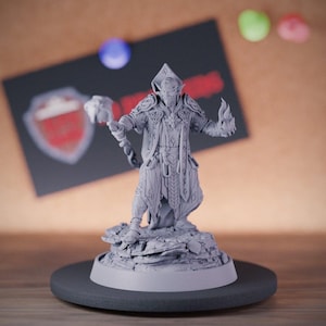 Elfo Mago Miniatura Mago Hechicero Mini Dungeons and Dragons Mini RPG Miniatura de mesa DnD Pintura Pathfinder 5e DnD / DB