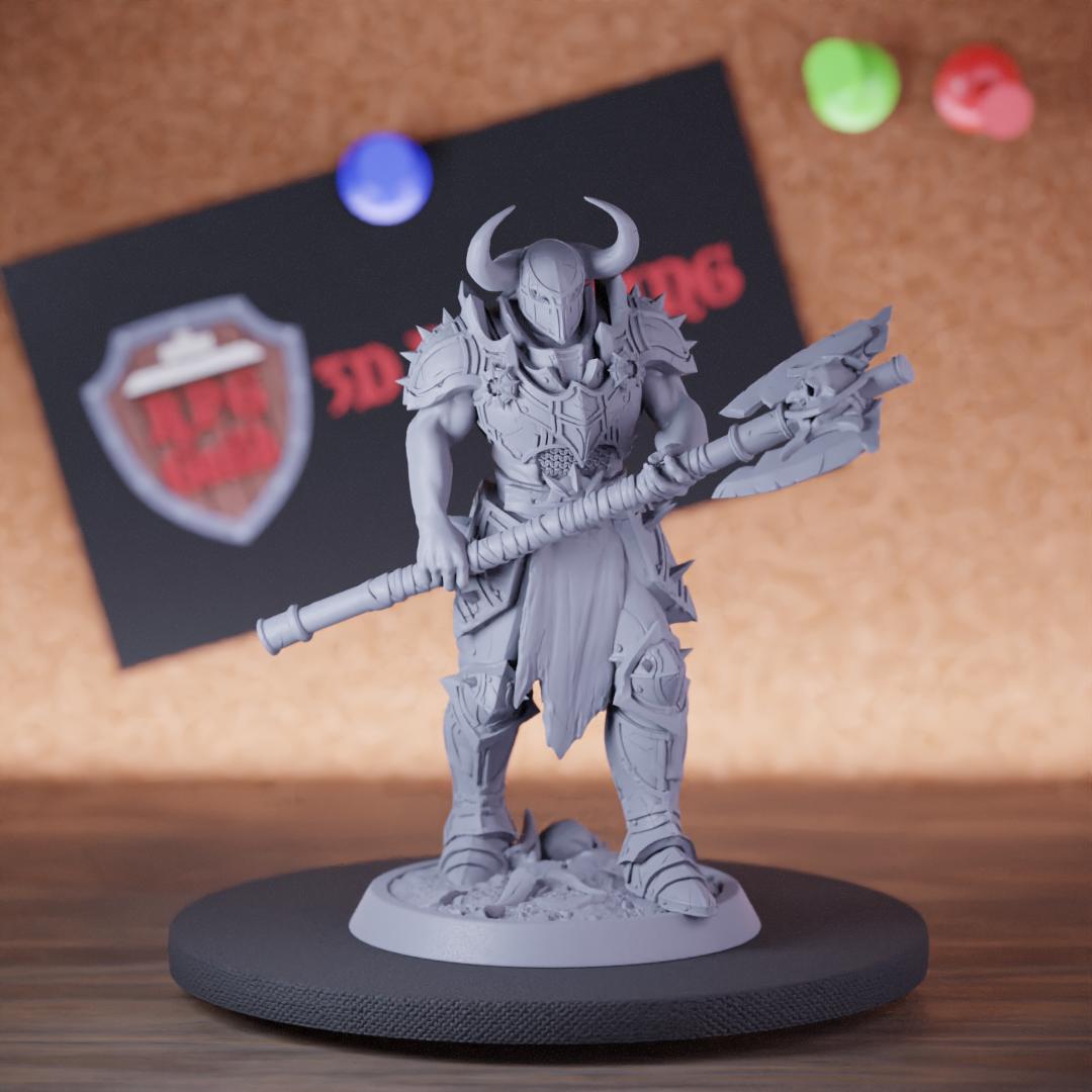 Viking Guard Miniature Axe Fighter Mini Dungeons and Dragons Mini RPG Tabletop Miniature DnD Painting Pathfinder 5e DnD | LoP