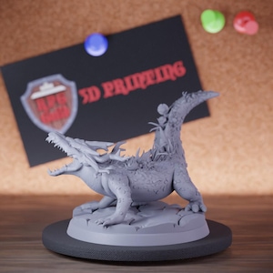 Crocodile Monster Miniature Swamp Beast Mini Dungeons and Dragons Mini RPG Tabletop Miniature DnD Painting Pathfinder 5e DnD | Cnp