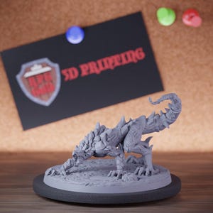 Stone Lizard Beast Miniature | 28mm-38mm | Resin 3D Printed D&D Pathfinder Mini | CnP
