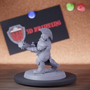 Artificer Dwarf Miniature Flamethrower Charging Mini Dungeons and Dragons Mini RPG Tabletop Miniature DnD Painting Pathfinder 5e DnD | Lop