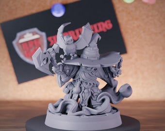 Miniatura di Gnomo Arcimago Halfling Dungeons and Dragons Mini RPG da tavolo Miniatura DnD Pittura Pathfinder 5e DnD / CnP