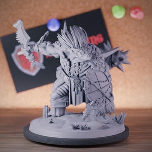 Lizardfolk Brute Miniature Monster Lizardmen Dungeons and Dragons Mini RPG Tabletop Miniature DnD Painting Pathfinder 5e DnD | CnP