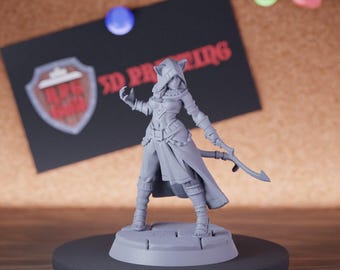 Miniatura de luchadora femenina Leonin Mini Dungeons and Dragons Mini RPG Miniatura de mesa DnD Pintura Pathfinder 5e DnD / GM