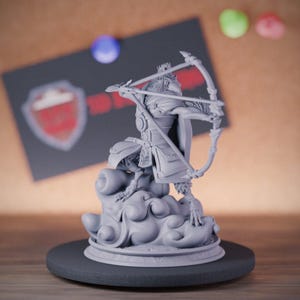 Aarakocra Ranger with Bow Miniature | 28mm-75mm | Resin 3D Printed D&D Pathfinder Mini | DMS