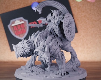 Bugbear King Chimera Raider Miniature | 28mm-38mm | Resin 3D Printed D&D Pathfinder Mini | AG