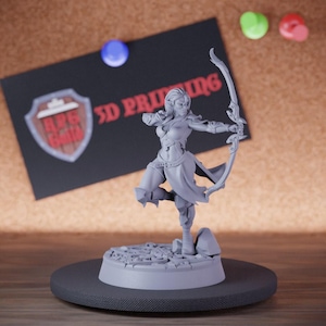 Miniaturka łucznika-elfa-łotrzyka Mini Dungeons and Dragons Mini RPG Miniaturka do gry stołowej DnD Malowanie Pathfinder 5e DnD | CnP