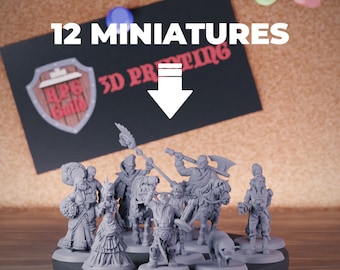 NPC Townfolk Set Miniature Commoner Bundle Mini Dungeons and Dragons Mini RPG Tabletop Miniature DnD Painting Pathfinder 5e DnD