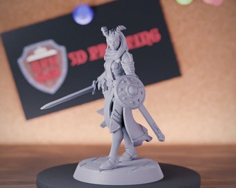 Tiefling Knight Miniature Dungeons and Dragons Mini RPG Tabletop Miniature DnD Painting Pathfinder 5e DnD | GM