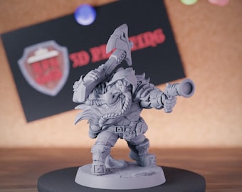 Enano Ranger Miniatura Dungeons and Dragons Mini RPG Mesa Miniatura DnD Pintura Pathfinder 5e DnD / AG