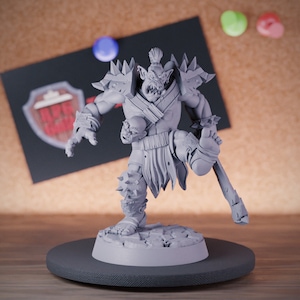 Ork Fußmann Barbar Miniatur Kämpfer Savage Dungeons and Dragons Mini RPG Tabletop Miniature DnD Painting Pathfinder 5e DnD | CnP