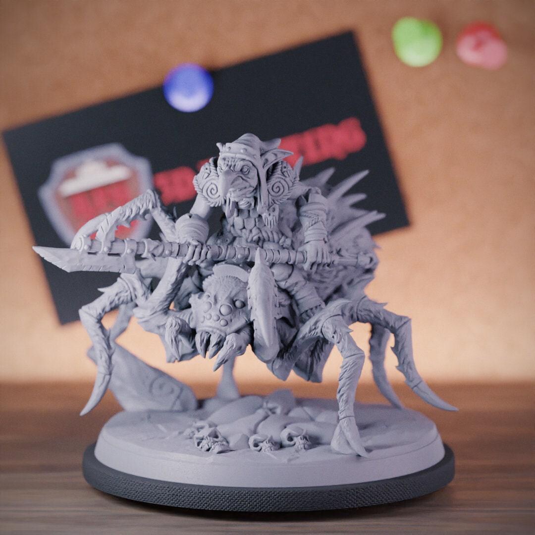 Goblin Fastieth Rider Mini Goblin Rider Miniature Spider Rider Mini Goblin Dungeons and Dragons ...