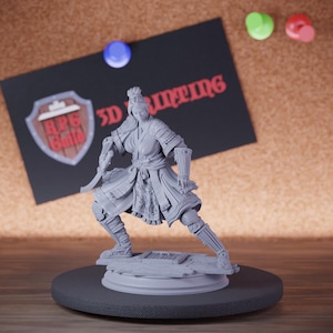 Female Samurai Human Miniature Fighter Sword Mini Dungeons and Dragons Mini RPG Tabletop Miniature DnD Painting Pathfinder 5e DnD | DmS