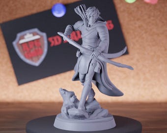 Human Ranger Miniature Archer Guard Mini Dungeons and Dragons RPG Tabletop Miniature DnD Painting Pathfinder 5e DnD | DD