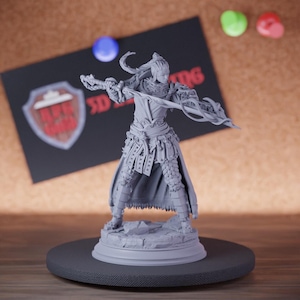 Female Bladesinger Wizard Miniature Spellsword Mini Dungeons and Dragons Mini RPG Tabletop Miniature DnD Painting Pathfinder 5e DnD | DmS