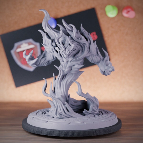 Fire Elemental Miniature Magic Fire Elemental Mini Dungeons and Dragons Mini RPG Tabletop Miniature DnD Painting Pathfinder 5e DnD | AG