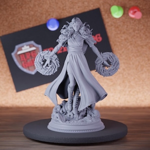 Female Divine Soul Sorcerer Miniature Spellcaster Mini Dungeons and Dragons Mini RPG Tabletop Miniature DnD Painting Pathfinder 5e DnD | DmS