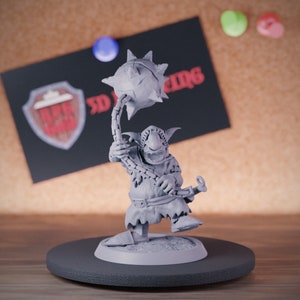Goblin Morningstar Warrior Miniature Monster Dungeons and Dragons Mini RPG Tabletop Miniature DnD Painting Pathfinder 5e DnD | LoP