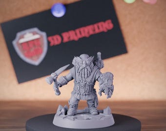 Gnome Miner Miniature Gnome Mini Dungeons and Dragons Mini RPG Tabletop Miniature DnD Painting Pathfinder 5e DnD | AG