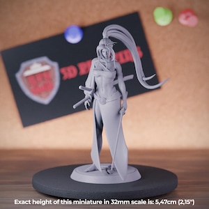 Female Samurai Miniature Fighter Warrior Mini Dungeons and Dragons Mini RPG Tabletop Miniature DnD Painting Pathfinder 5e DnD | LoP
