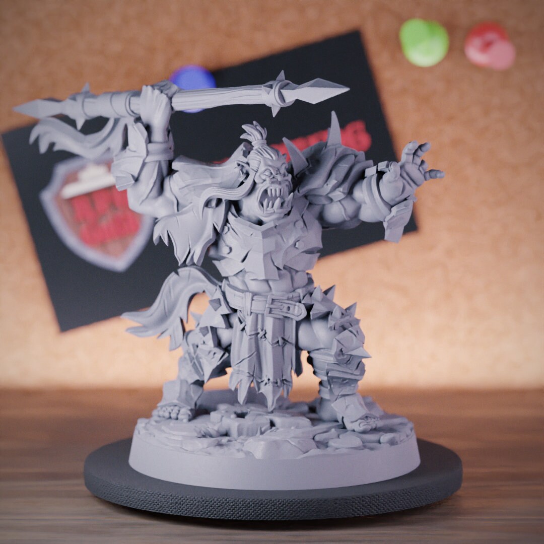 Orc Spine Ripper Miniature Monster Berserker Dungeons and Dragons Mini ...