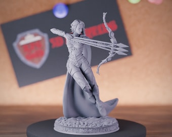 Elf Archer Miniature Hunter Mini Dungeons and Dragons Mini RPG Tabletop Miniature DnD Painting Pathfinder 5e DnD | DmS