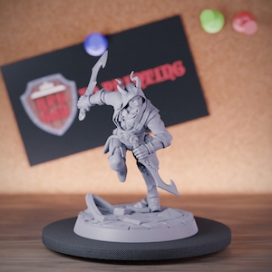 Tiefling Rogue Miniature Assassin Mini Dungeons and Dragons Mini RPG Tabletop Miniature DnD Painting Pathfinder 5e DnD | AG