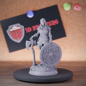 Vrouwelijke barbaar miniatuurvechter Dungeons and Dragons Mini RPG tafelblad miniatuur DnD-schilderij Pathfinder 5e DnD | DmS