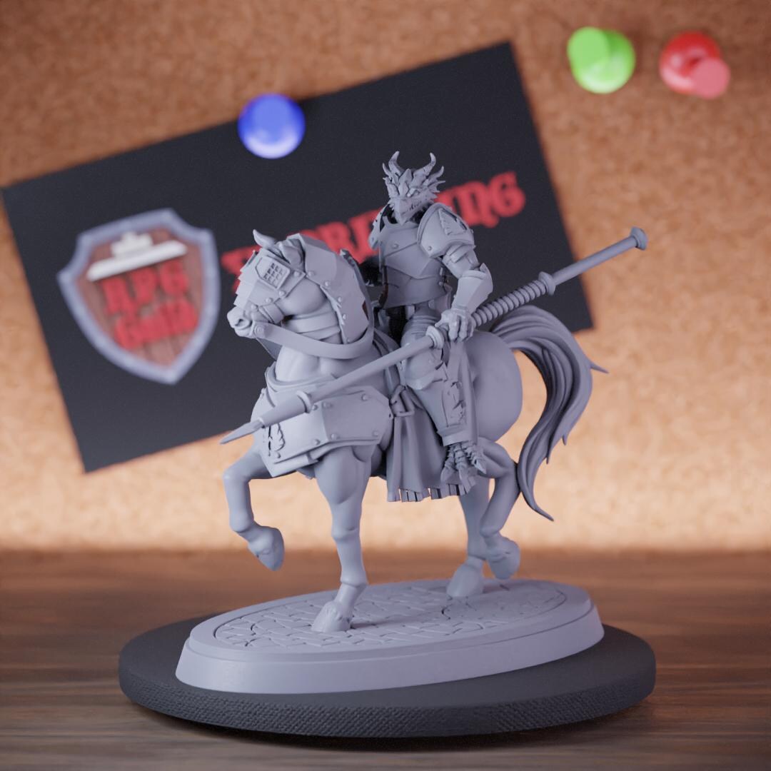 Dragonborn Rider Miniature Guard Mini Dungeons and Dragons Mini RPG ...