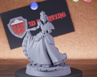 Miniatur einer adeligen Stadtdame – Dungeons & Dragons Rollenspiel – Tabletop-Miniatur – Bemalung – Pathfinder 5e – CnP