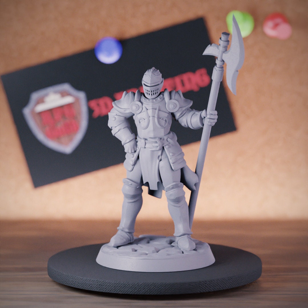 Knight Halberd Miniature Guardian Dungeons and Dragons Mini RPG Tabletop Miniature DnD Painting Pathfinder 5e DnD | GM