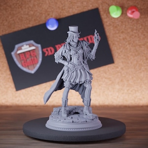 Female Sorcer Steampunk Miniature Spellcaster Mini Dungeons and Dragons Mini RPG Tabletop Miniature DnD Painting Pathfinder 5e DnD | DmS