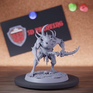 Monster Warrior Miniature Crossbow Fighter Mini Dungeons and Dragons RPG Tabletop Miniature DnD Painting Pathfinder 5e DnD | LoP