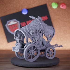Wózek z bronią Miniaturowy kupiec Akcesoria Dungeons and Dragons Miniaturowa gra RPG na stół Miniatura DnD Malowanie Pathfinder 5e DnD | CnP