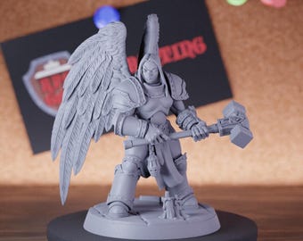 Female Angel Fighter Miniature Celestial Mini Dungeons and Dragons RPG Tabletop Miniature DnD Painting Pathfinder 5e DnD | AG
