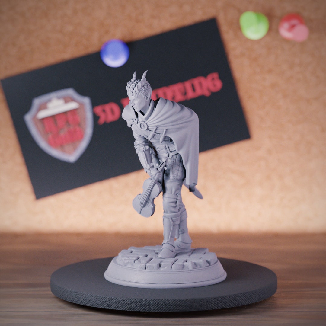Tiefling Bard Miniature Sathyr Dungeons and Dragons Mini RPG Tabletop Miniature DnD Painting Pathfinder 5e DnD | DmS