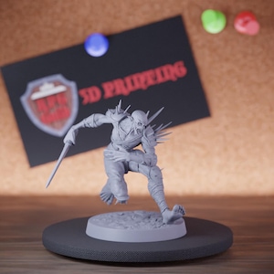 Ghoul Undead Zombie Miniature Sword Charging Mini Dungeons and Dragons Mini RPG Tabletop Miniature DnD Painting Pathfinder 5e DnD | Lop