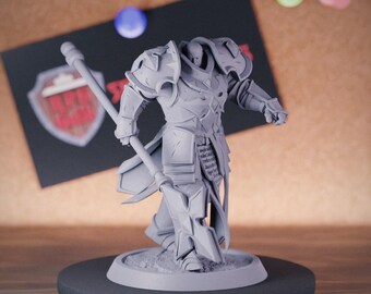 Tempelier Heilige Krijger Miniatuur Paladijn Geestelijke Dungeons and Dragons Mini RPG Tabletop Miniatuur DnD Schilderen Pathfinder 5e DnD | LoP