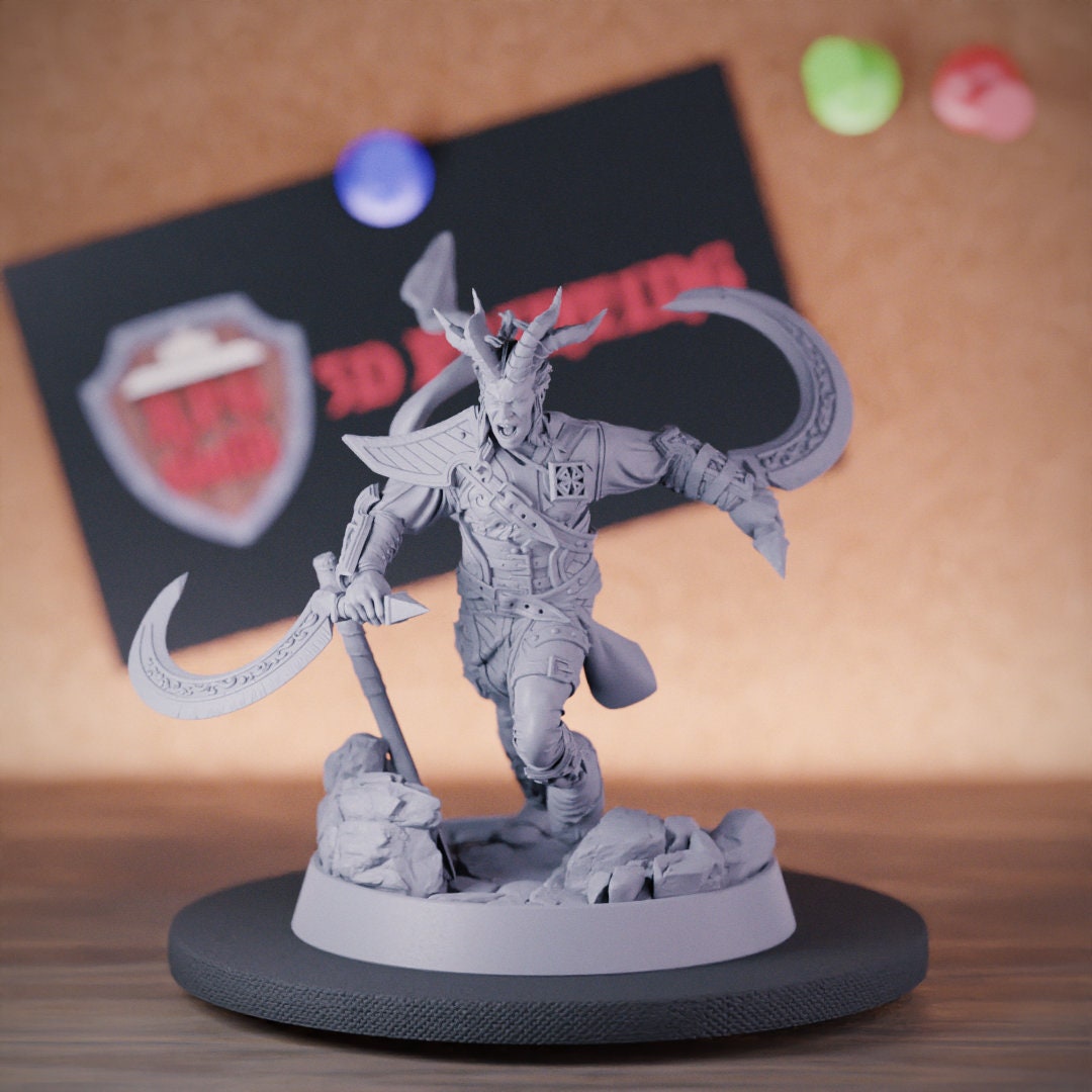 Tiefling Assassin Miniature DnD Rogue Dungeons and Dragons Mini RPG Tabletop Miniature DnD Painting Pathfinder 5e DnD | DB