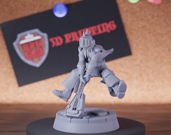 College of Swords Bard Miniature Lute Breaker Mini Dungeons and Dragons Mini RPG Tabletop Miniature DnD Painting Pathfinder 5e DnD | Cnp