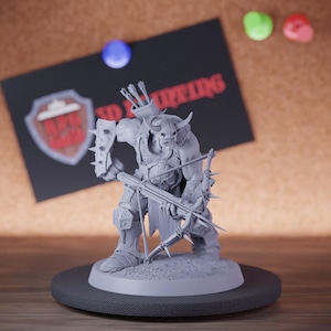 Infantry Orc Miniature Crossbow Look Mini Dungeons and Dragons Mini RPG Tabletop Miniature DnD Painting Pathfinder 5e DnD | Lop