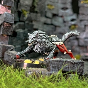 Undead Wolf Monster Bemalte Miniatur Dungeons and Dragons DnD RPG Mini Tabletop Pathfinder 5e Pathfinder Maler | Lizielim