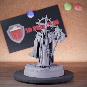 Death Cultist Priest Miniature Crusader Dungeons and Dragons Mini RPG Tabletop Miniature DnD Painting Pathfinder 5e DnD | CnP