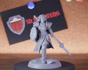 Miniatura guerrera Paladín Miniatura de Dungeons and Dragons Miniatura de rol Miniatura de mesa DnD Pintura Pathfinder 5e DnD / GM