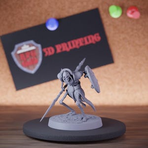 Persian Skeleton Miniature Spear Shield Armour Mini Dungeons and Dragons Mini RPG Tabletop Miniature DnD Painting Pathfinder 5e DnD | Lop